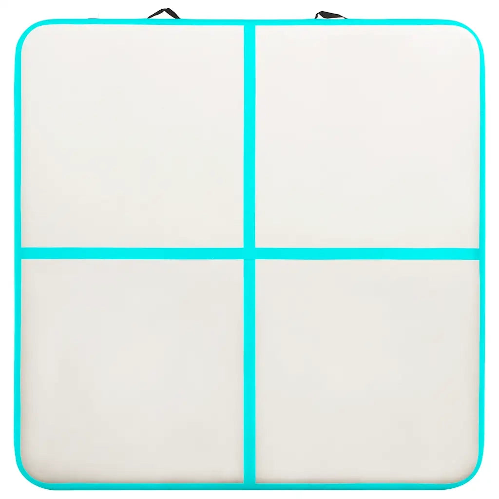 Tappetino Ginnastica Gonfiabile e Pompa 200x200x10 cm PVC Verde 92696