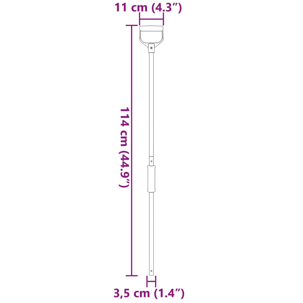 vidaXL Manico per Forcone Ø11x114 cm Argento in Acciaio