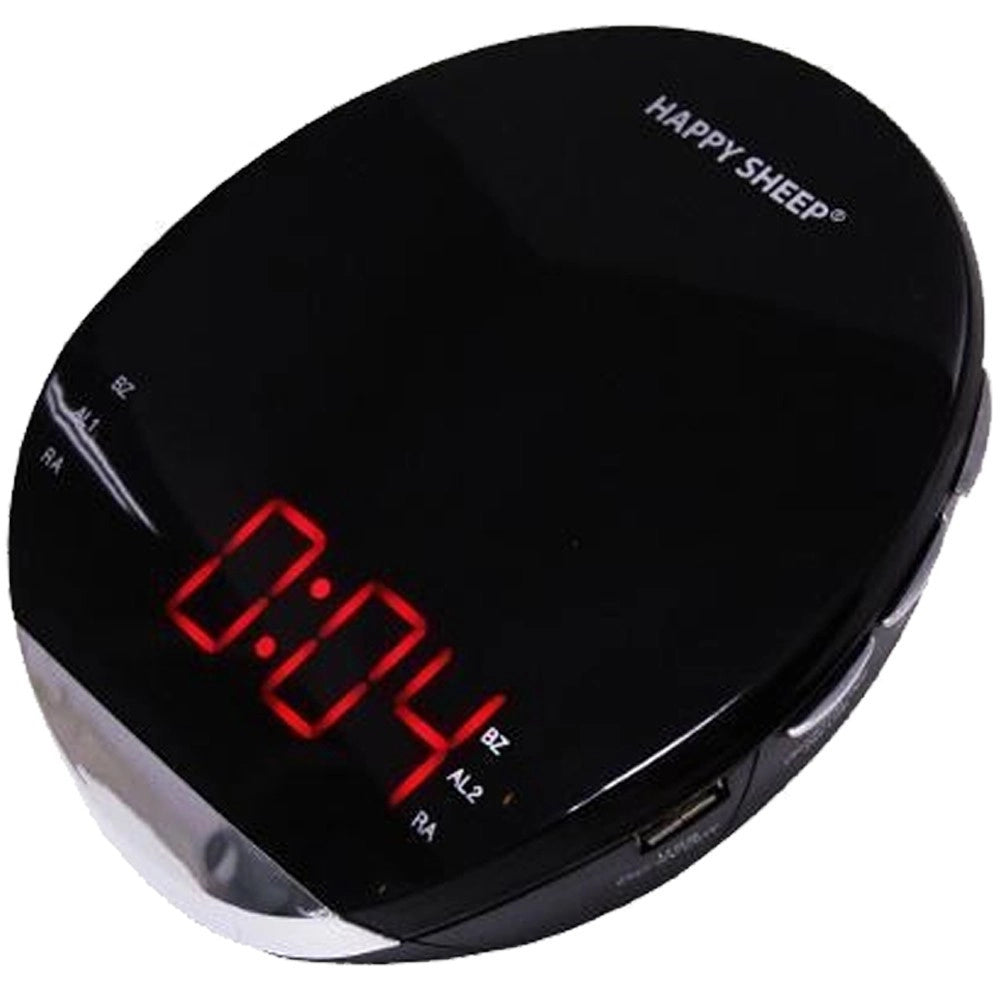 Trade Shop - Radio Sveglia Radiosveglia Orologio Da Tavolo Am/fm Digitale Lcd Led Rosso -
