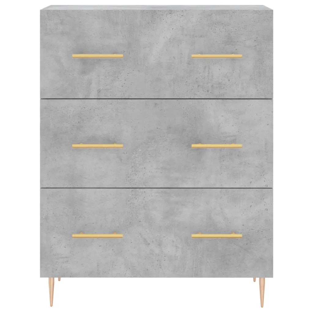 Credenza-Buffet-Armadio da cucina Grigio Cemento 69,5x34x180 cm in Legno Multistrato 365002