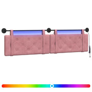 Testiera | Testata sospesa Con luce LED Rosa Velluto