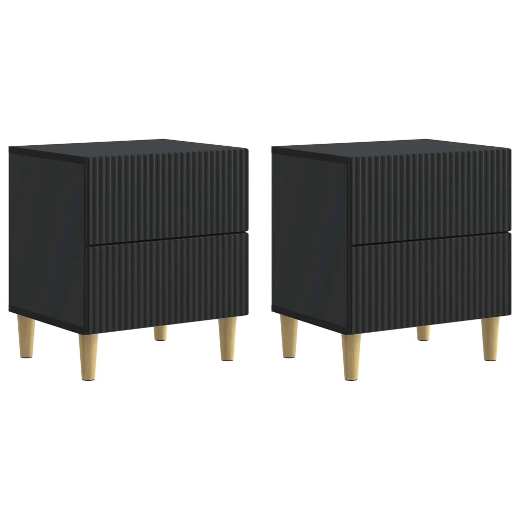 Armadio da Notte con cassetto 2 pcs Nero 43 x 34,5 x 48 cm 894528