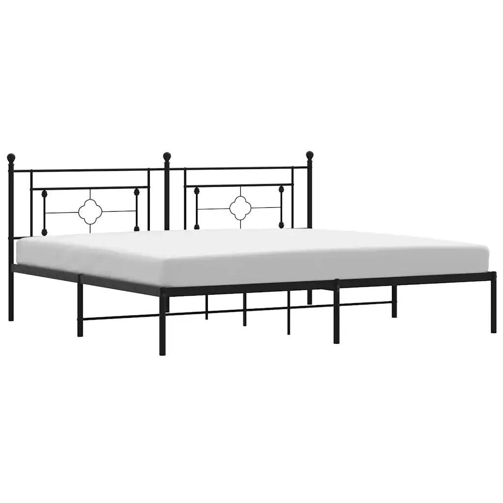 Giroletto con Testiera in Metallo Nero 193x203 cm 374345
