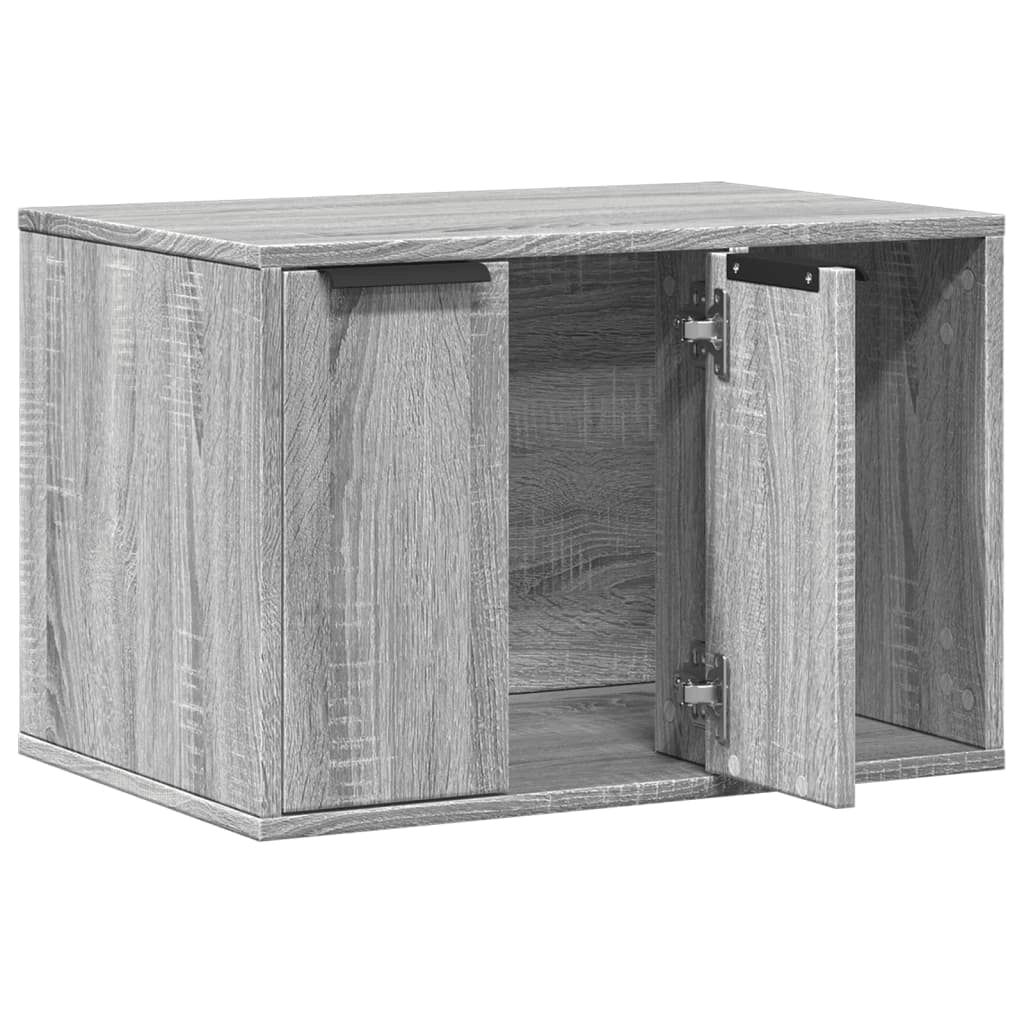 Mobiletto per lettiera per gatti in legno ingegnerizzato Sonoma grigio 02_0043333