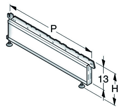 PIEDE BASE cm. 47x16 h Col. Bianco RAL9001