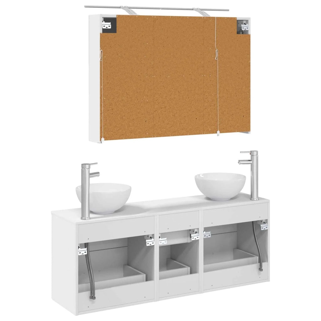 Set di mobili per il bagno 4 pcs Bianco 3406695
