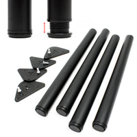 Set 4 gambe tavolo regolabili in acciaio inox nero Ø 60mm 820mm
