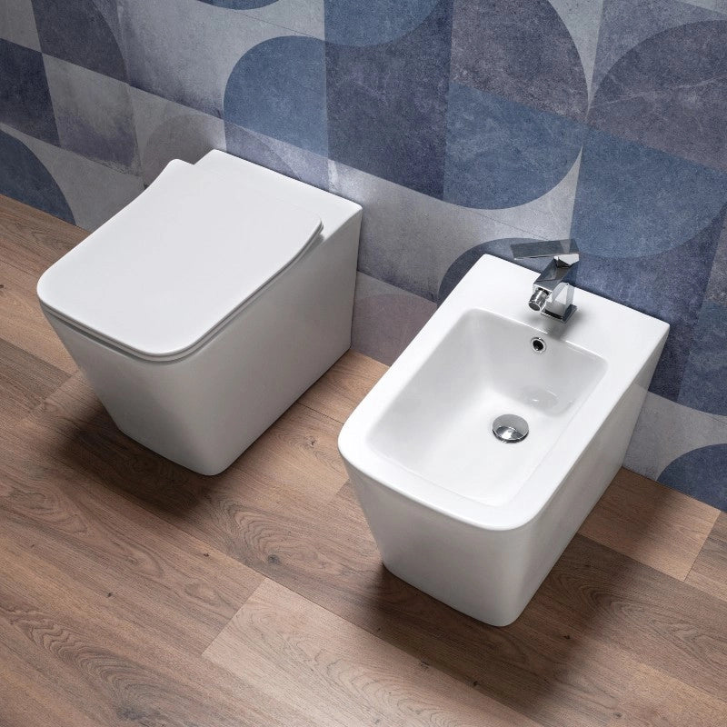 Sanitari Squadrati Filomuro Wc Rimless Bidet e Copriwc Softclose