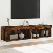 Mobili Porta TV con Luci LED 2 pz Rovere Fumo 60x30x30 cm 837136