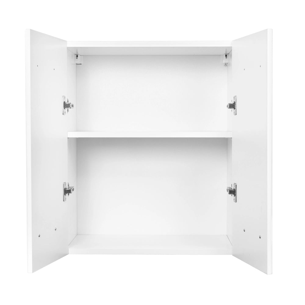 Pensile multiuso 60x32 in legno bianco con due ripiani Fedra