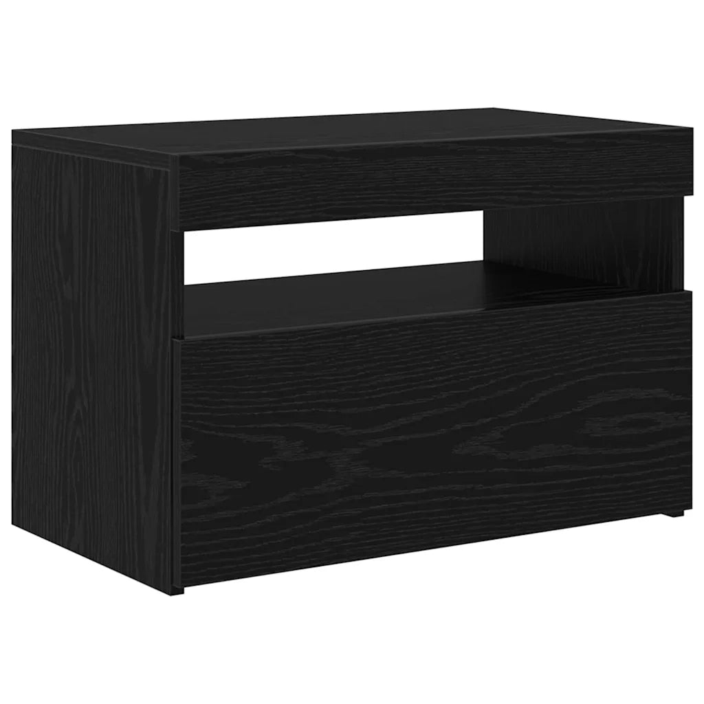 Mobile TV con LED Rovere Nero 60 x 35 x 40 cm Legno multistrato 862555