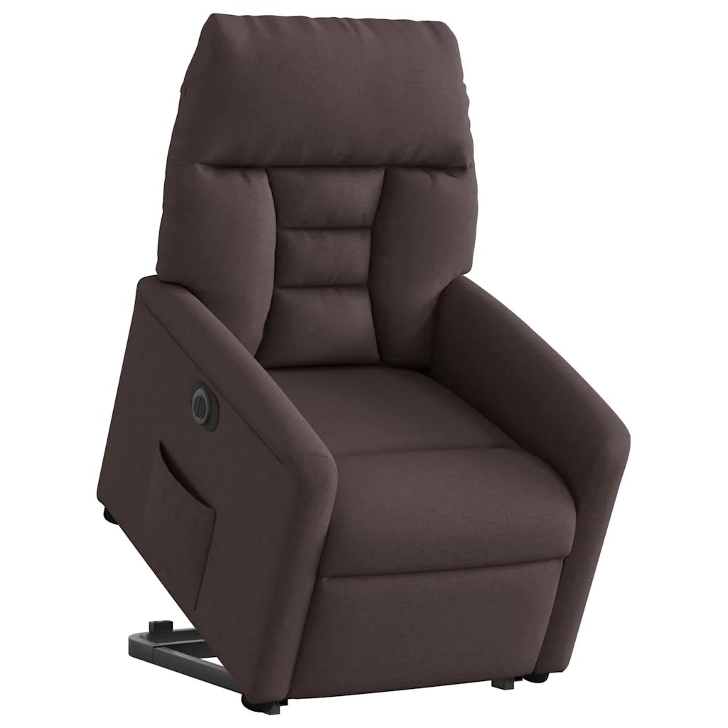 Poltrona Alzapersona Reclinante Elettrica Marrone Scuro Tessuto 3303057