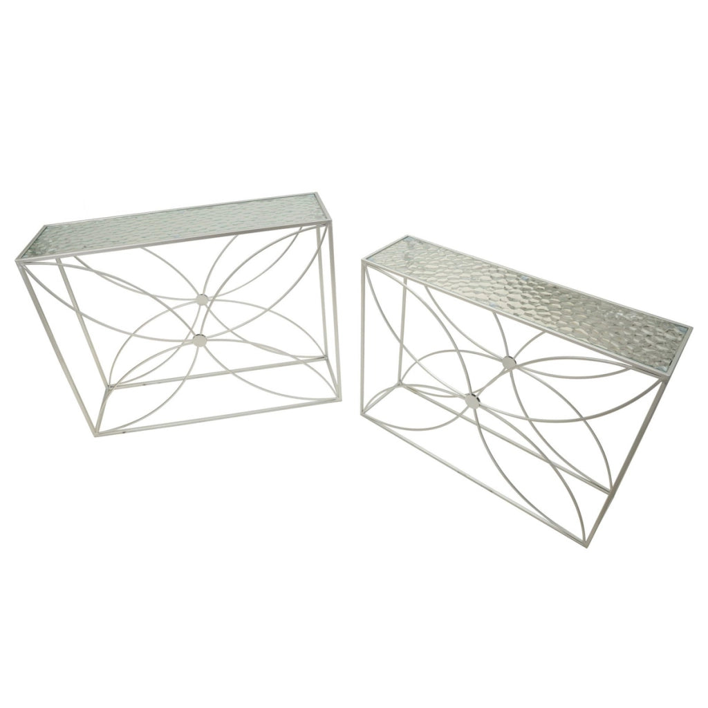 Set di due consolle Paradise con decori floreali
