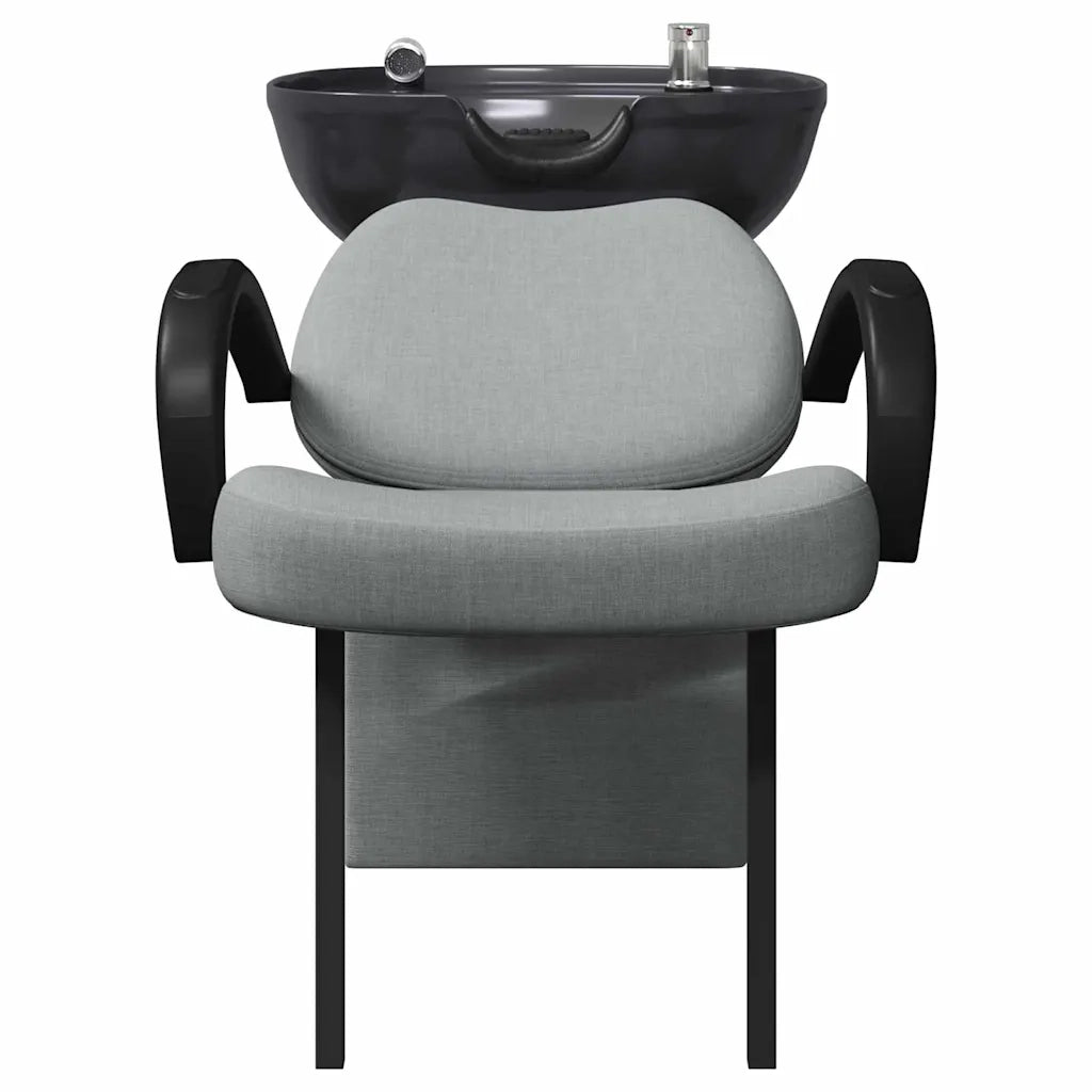 Sedia per Shampoo Grigio Chiaro e Nero 136 x 60 x 92 cm Tessuto 42009073