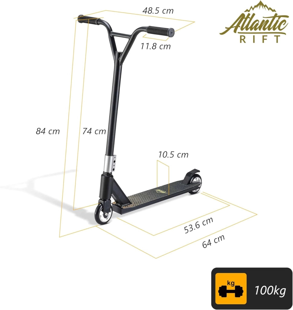 Monopattino Stunt Scooter Freestyle ABEC 9 Ruote in PU Manubrio a 360° Bambini Adulti