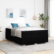Struttura del letto con materasso Nero 160 x 200 cm Tessuto
