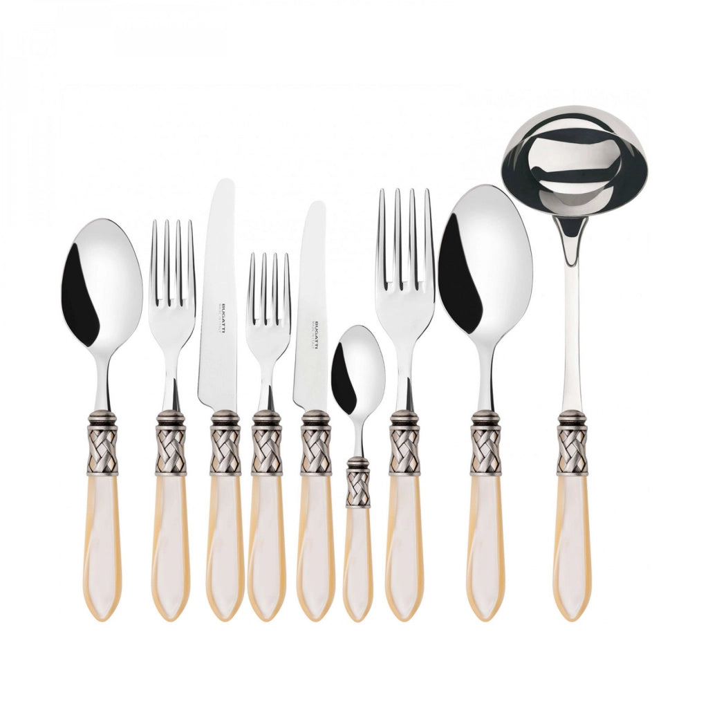 ALADDIN Ghiera Argento Anticato, Posate Set 75 pz, Scatola
