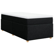 Letto singolo | Letto per adulti | Giroletto a Molle con Materasso Nero 90x200 cm in Tessuto