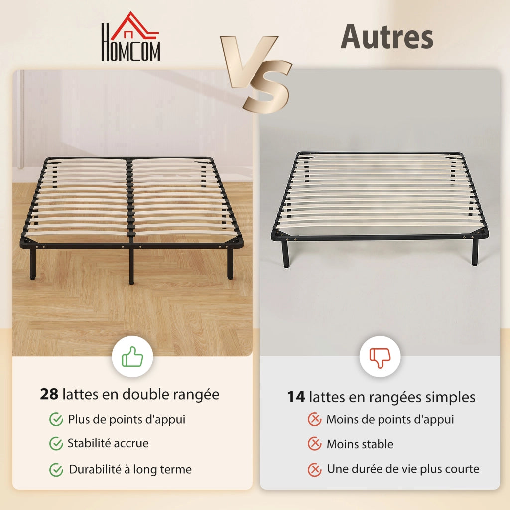 Letto matrimoniale contenitore ¨C Xylo ¨C legno massello nero con rete a doghe 160x190 cm
