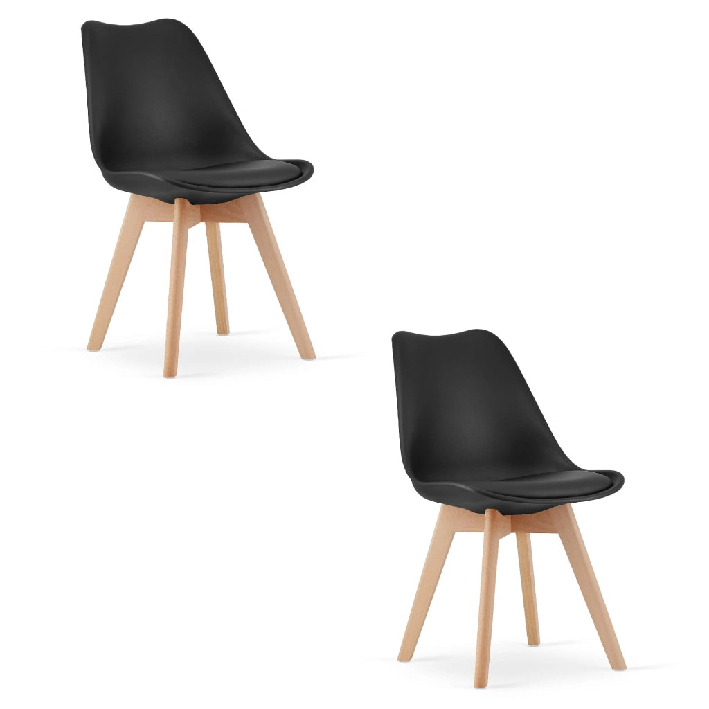 Sedia VALORA RIXK - Sedia ergonomica da pranzo nera x2