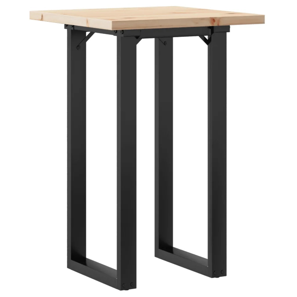 Tavolo da Pranzo Telaio a O 50x50x75,5 cm Legno Pino e Acciaio