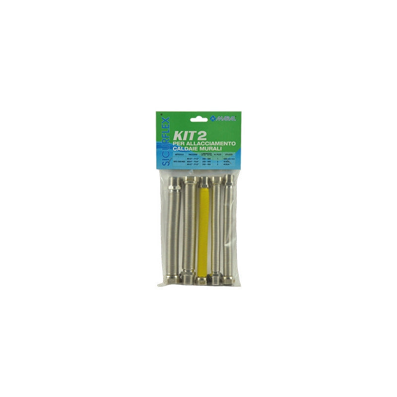 Kit raccordi flessibili inox MF 1/2" estensibili 200-400 mm – per caldaia