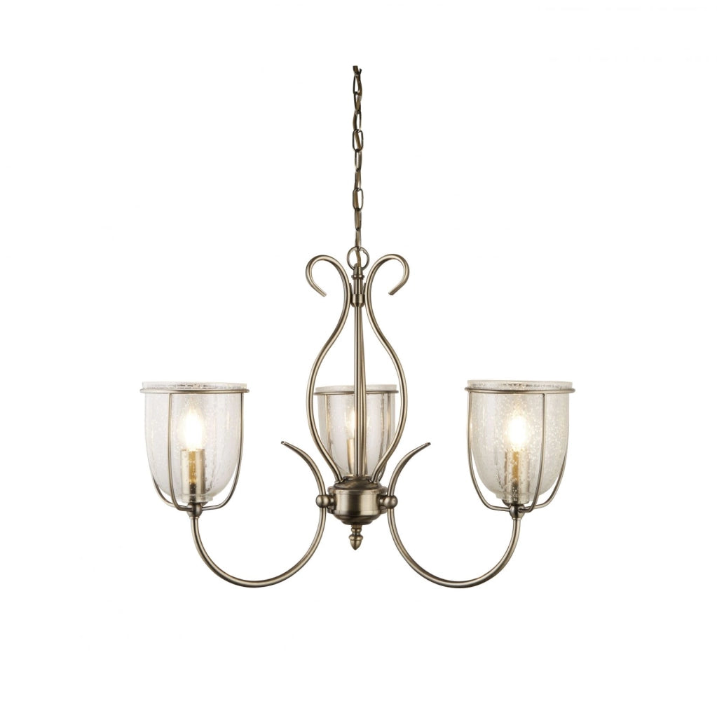 Silhouette 3Lt Pendant - Metallo ottone anticato e vetro seminato