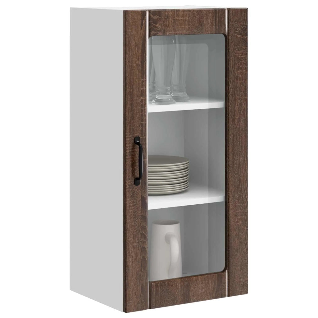 Mobile da cucina con porta 2 pz-Set di 2 Armadio da cucina Rovere Marrone 40 x 31 x 80 cm