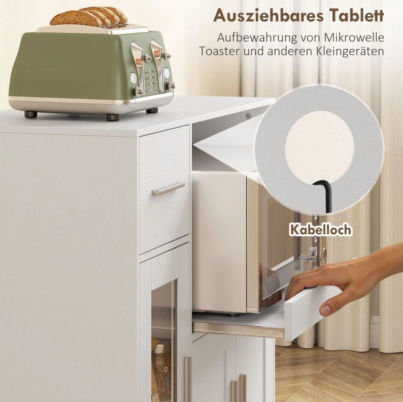 Mobile da cucina con ruote, cassetto e ripiano regolabile