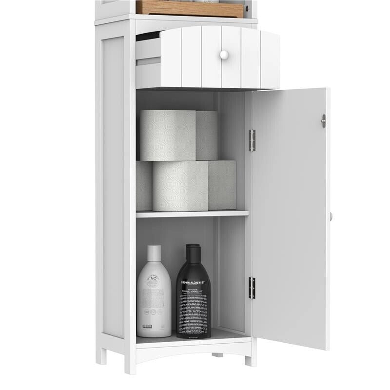 MOBILETTO A COLONNA MDF SALVASPAZIO PER BAGNO 35X24X170 CM BIANCO