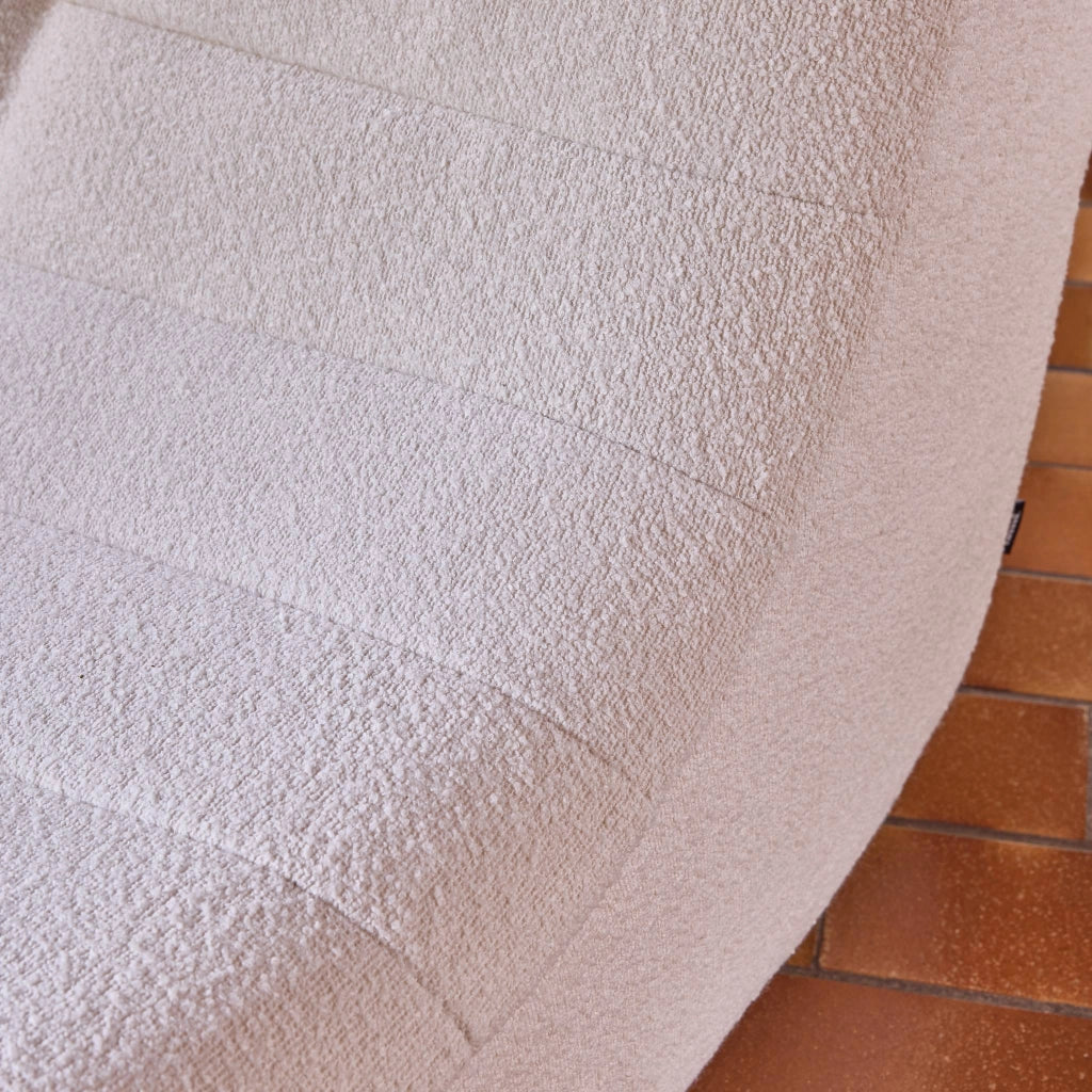 Poltrona in tessuto bouclé strutturato, 3 posti, bianco