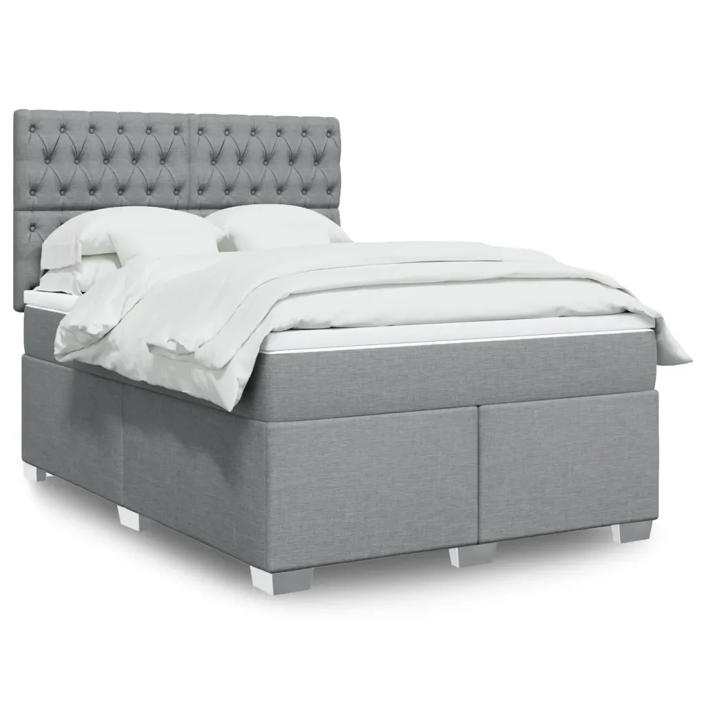 Giroletto a Molle con Materasso Grigio Chiaro 140x190cm Tessuto 3292790