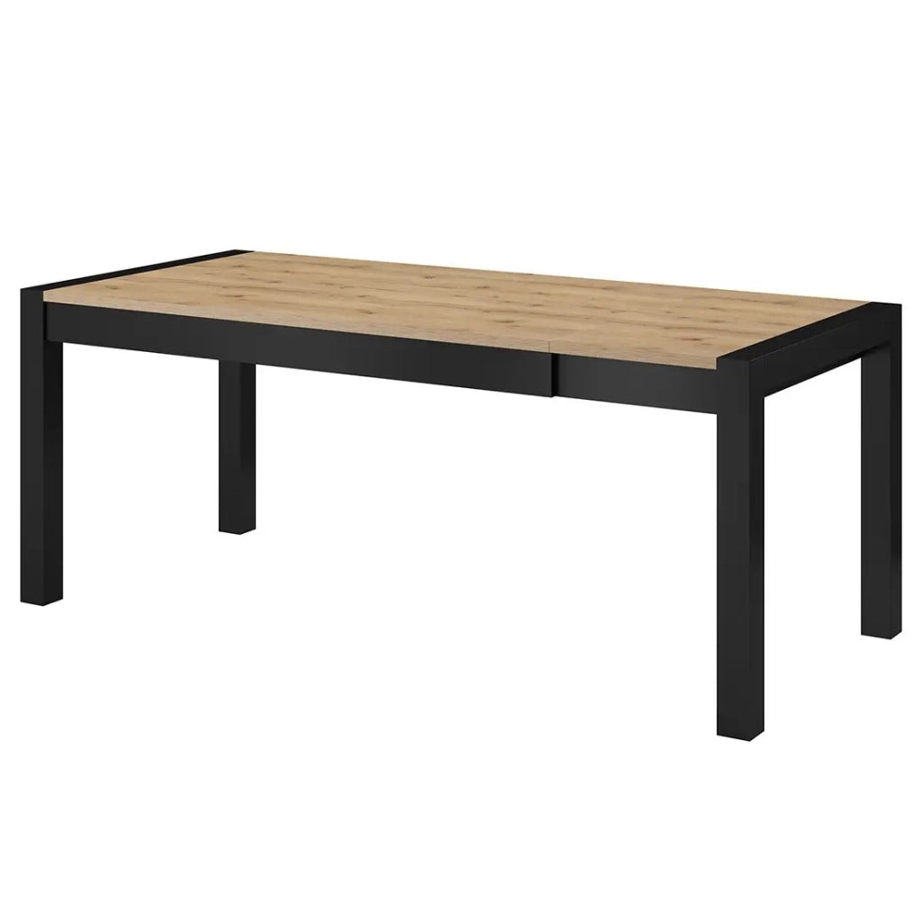 Tavolo estensibile 10 persone per sala da pranzo collezione TIVORA color quercia e nero.