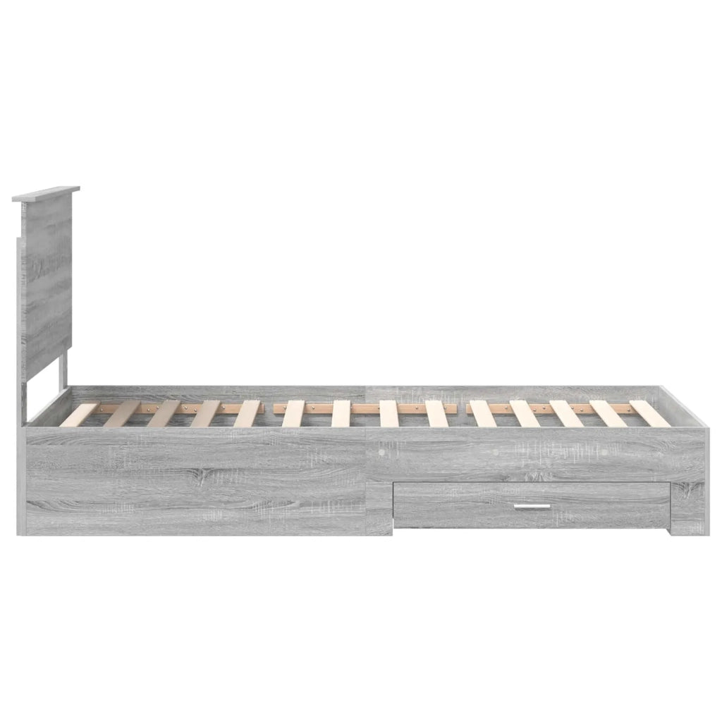 Struttura del letto Grigio Sonoma 90 x 200 cm Legno multistrato