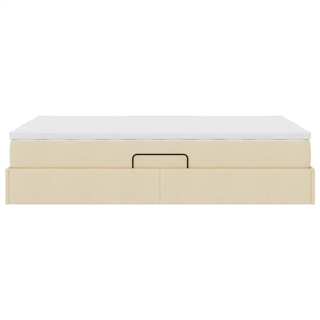 Letto con contenitore e materasso Crema 120 x 200 cm Poliestere 3370222