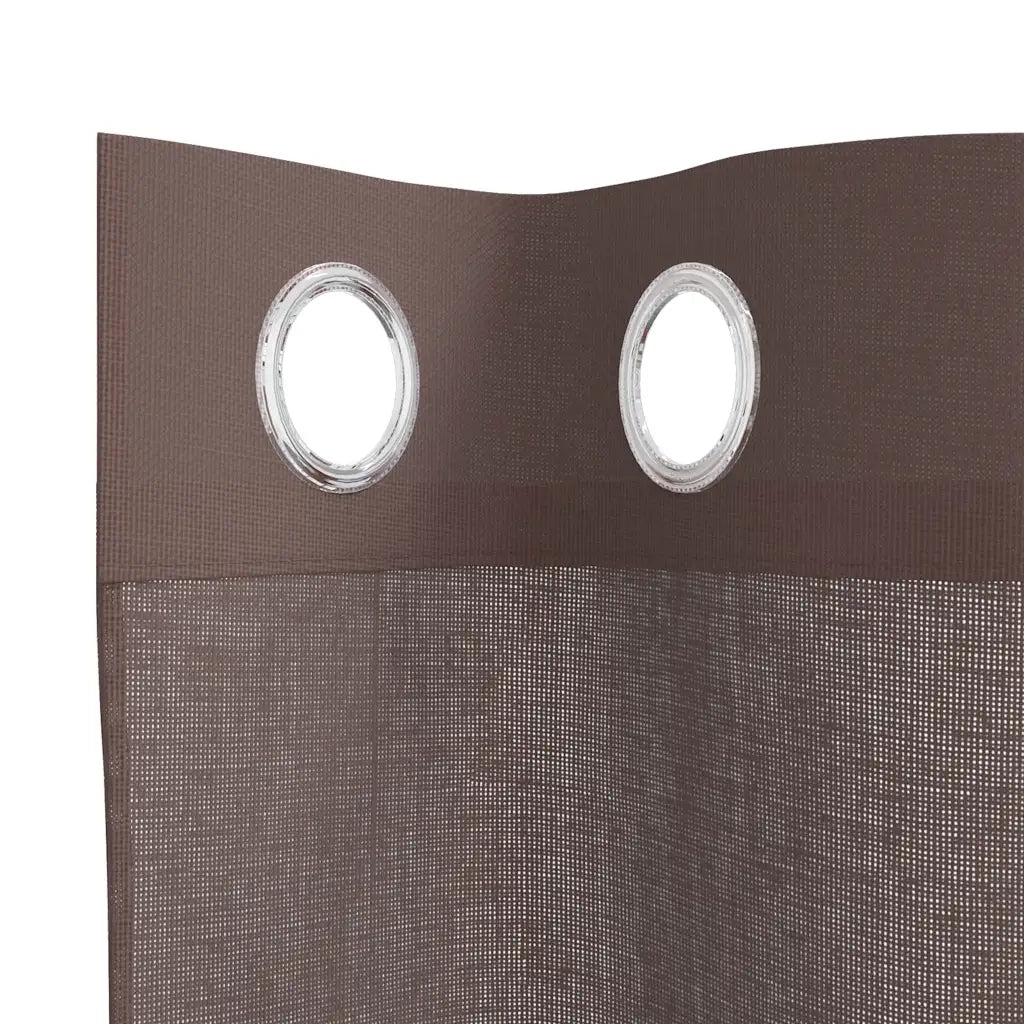 vidaXL Tende in Voile con Occhielli 2 pz Marrone 140x300 cm