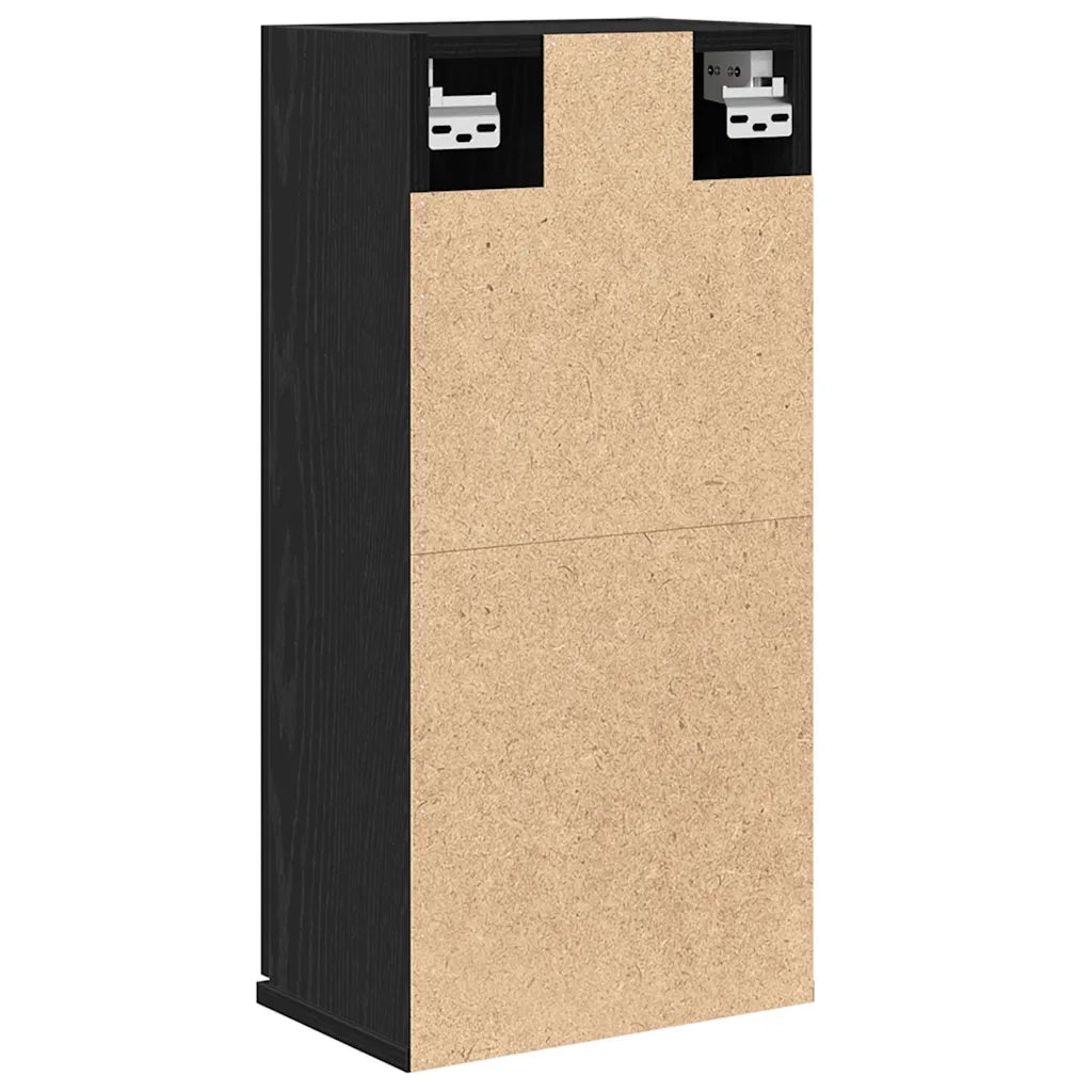 Mobiletto da parete in rovere nero 32x20x67 cm in legno ingegnerizzato