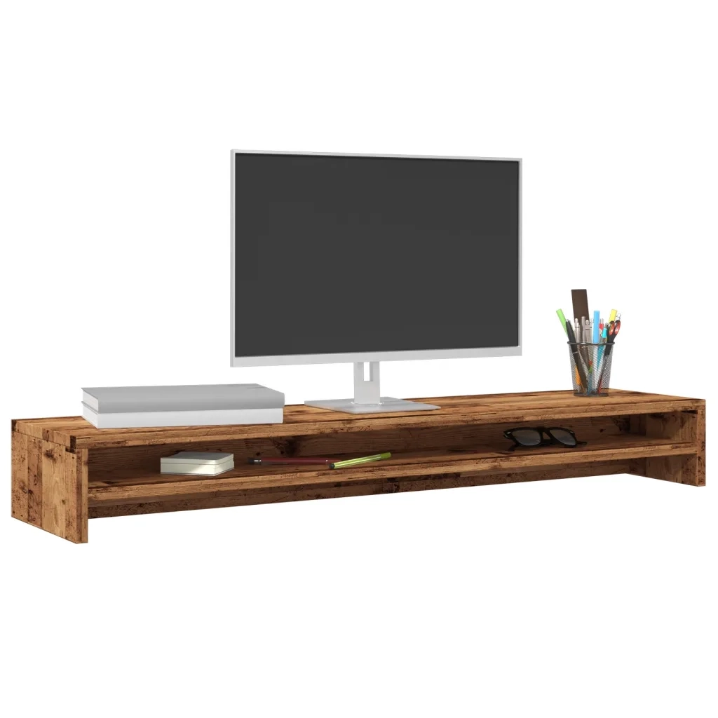 Supporto per Monitor Legno Antico 100x24x13cm Legno Multistrato 855824