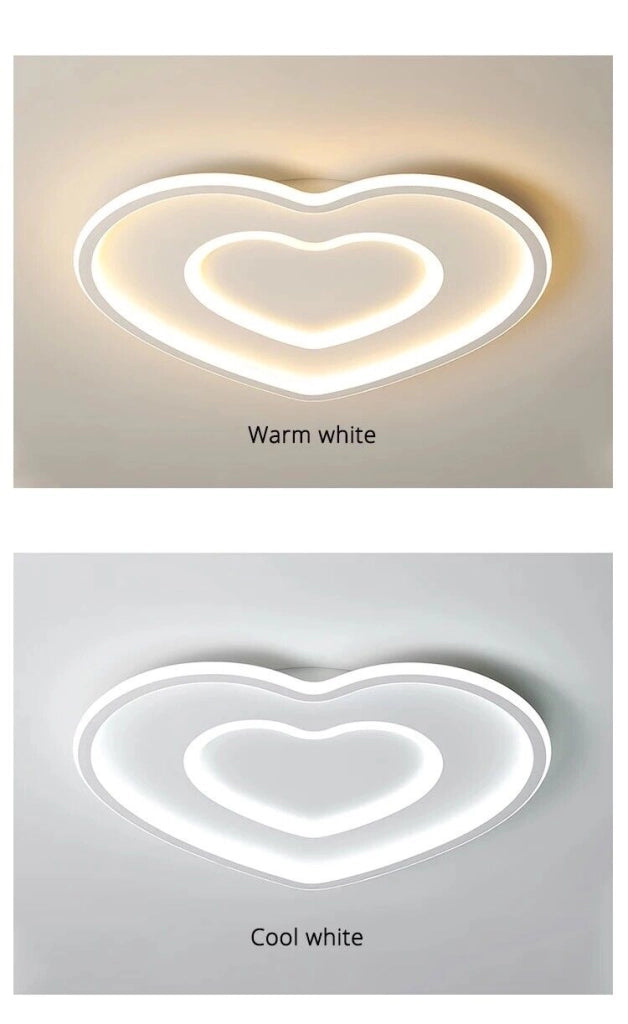 Lampadario Plafoniera Illuminazione a Led Moderno 63W Luce Soffitto Forma Cuore Led Bianco Freddo 6500k