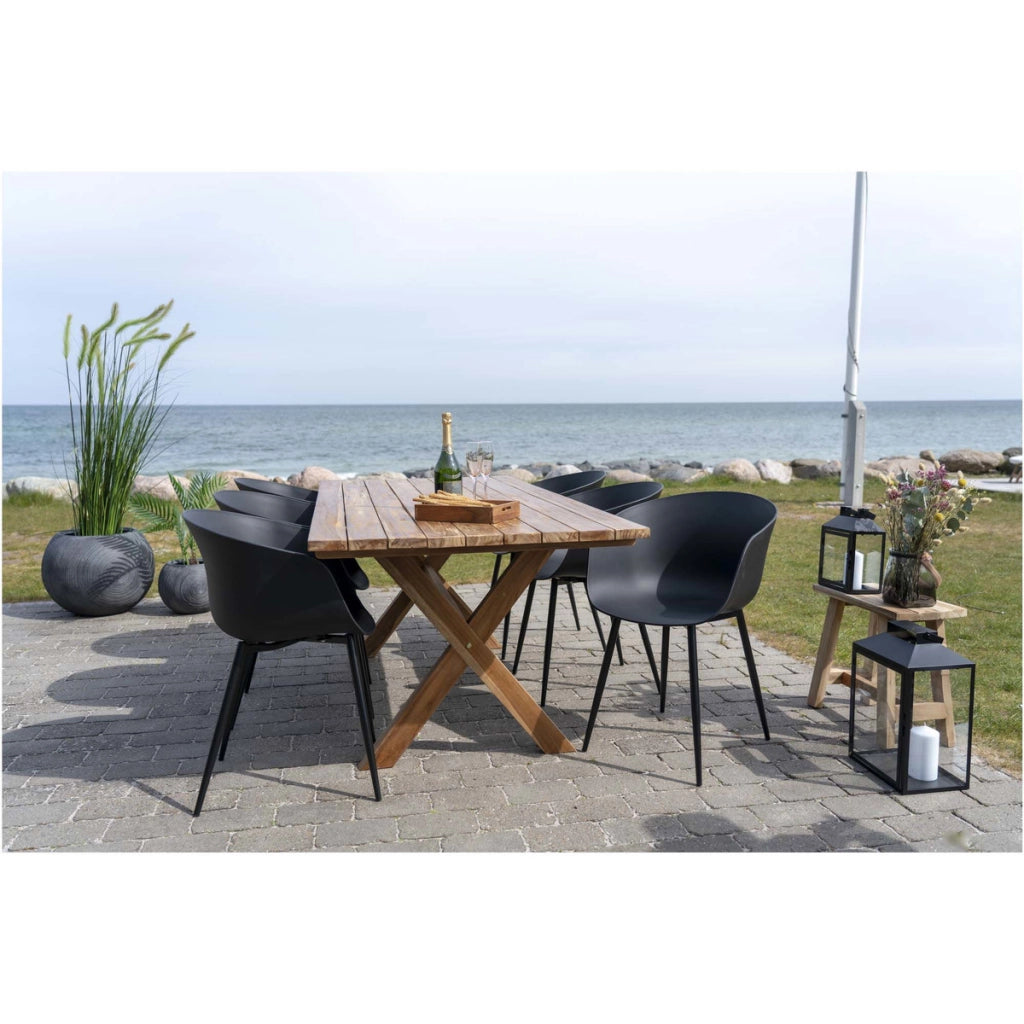 Set di 2 Sedie Roda, Nero, Plastica, 56x55x78 cm