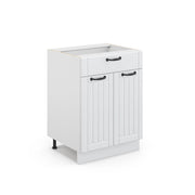 Vicco Mobiletto base per cucina Bianco casa di campagna 60 cm con cassetto, senza piano di lavoro