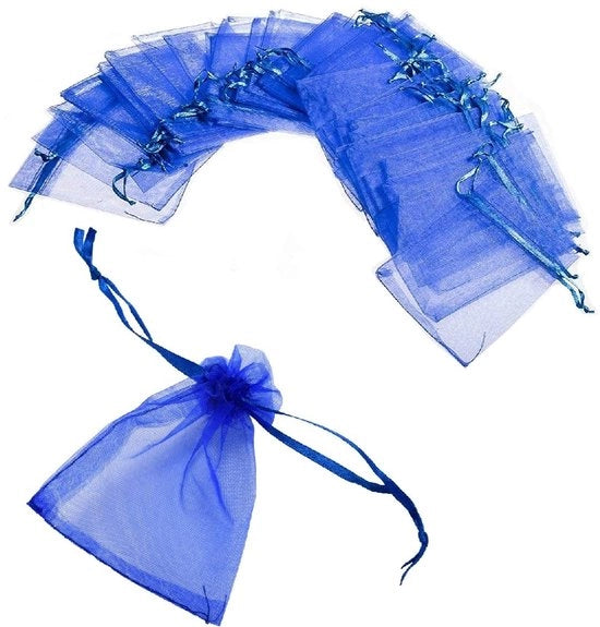 Confezioni in Organza 12 x 9 cm - 50 pezzi - Pacchi di Regalo - Sacchetti per Caramelle - Sacchetti per Decorazioni - Corda per Appendere - Matrimoni/Baby Shower - Pacchi di Regalo