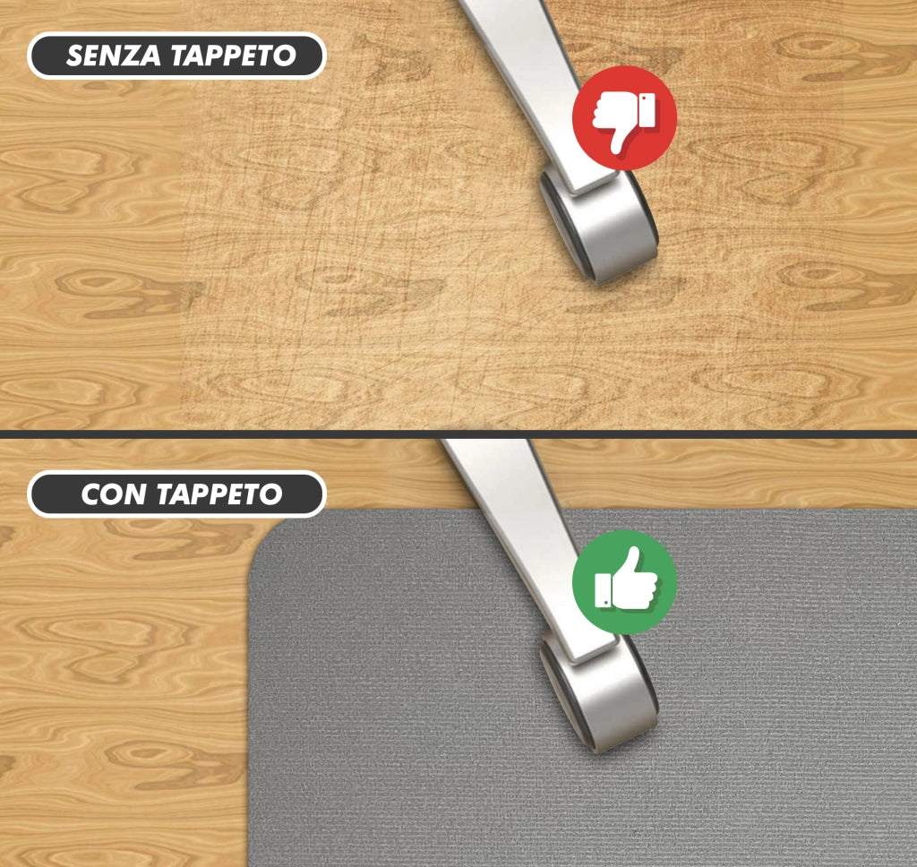 Tappeto Per Sedia Da Ufficio 95 x 120 Cm Antigraffio Per Sedie Da Scrivania Per Pavimenti In Legno o Piastrelle Salvapavimento Protettivo Sedute Con Ruote Rotelle Lavoro Gaming  - Grigio - 95x120 cm