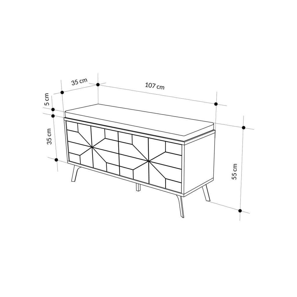 Mobile Portascarpe Velma, Scarpiera 8 Paia, 107x35x55h cm Bianco