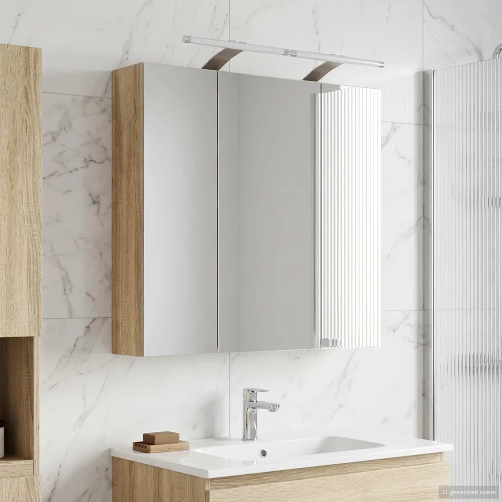 Mobiletto per specchio da bagno Rovere Sonoma 70 x 14,5 x 70 cm 889097