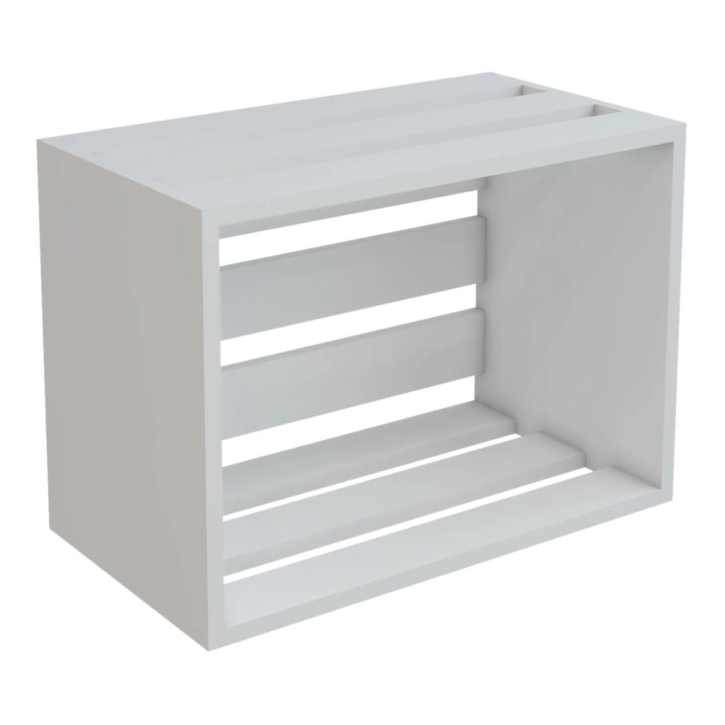 Tavolino rettangolare rotondo con contenitore 43 x 64 x 33 cm bianco 03_0008638