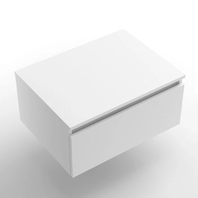 Composizione bagno con mensolone 120 cm rovere bali e cassettiera sospesa 80 cm in bianco opaco - Sumo