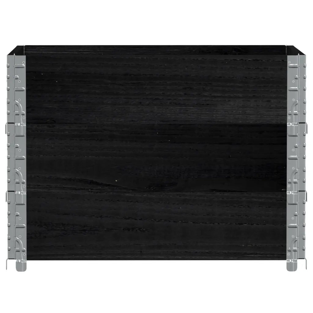Paretali per Pallet 3 pz Neri 80x60cm in Legno Massello di Pino 3295363