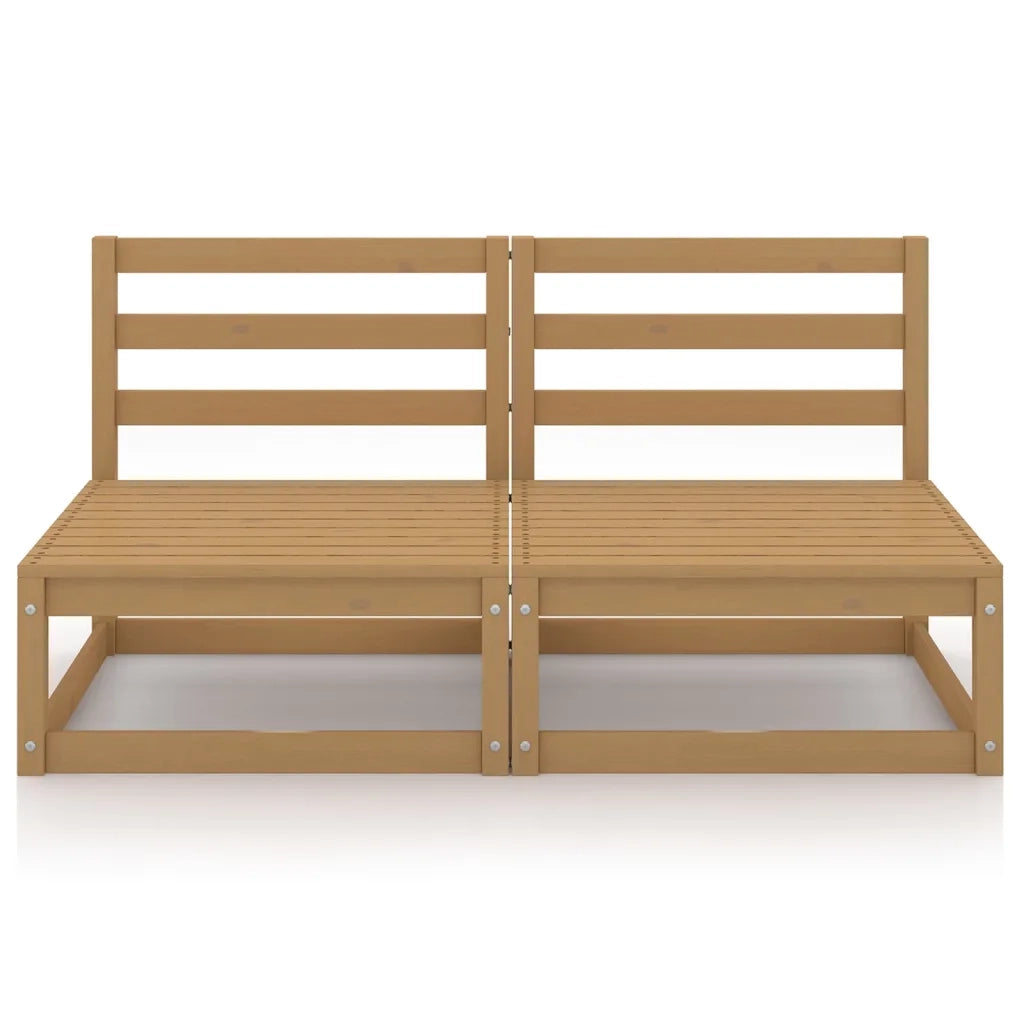 Divano da Giardino 2 Posti Marrone Ambra Legno Massello di Pino 3075232