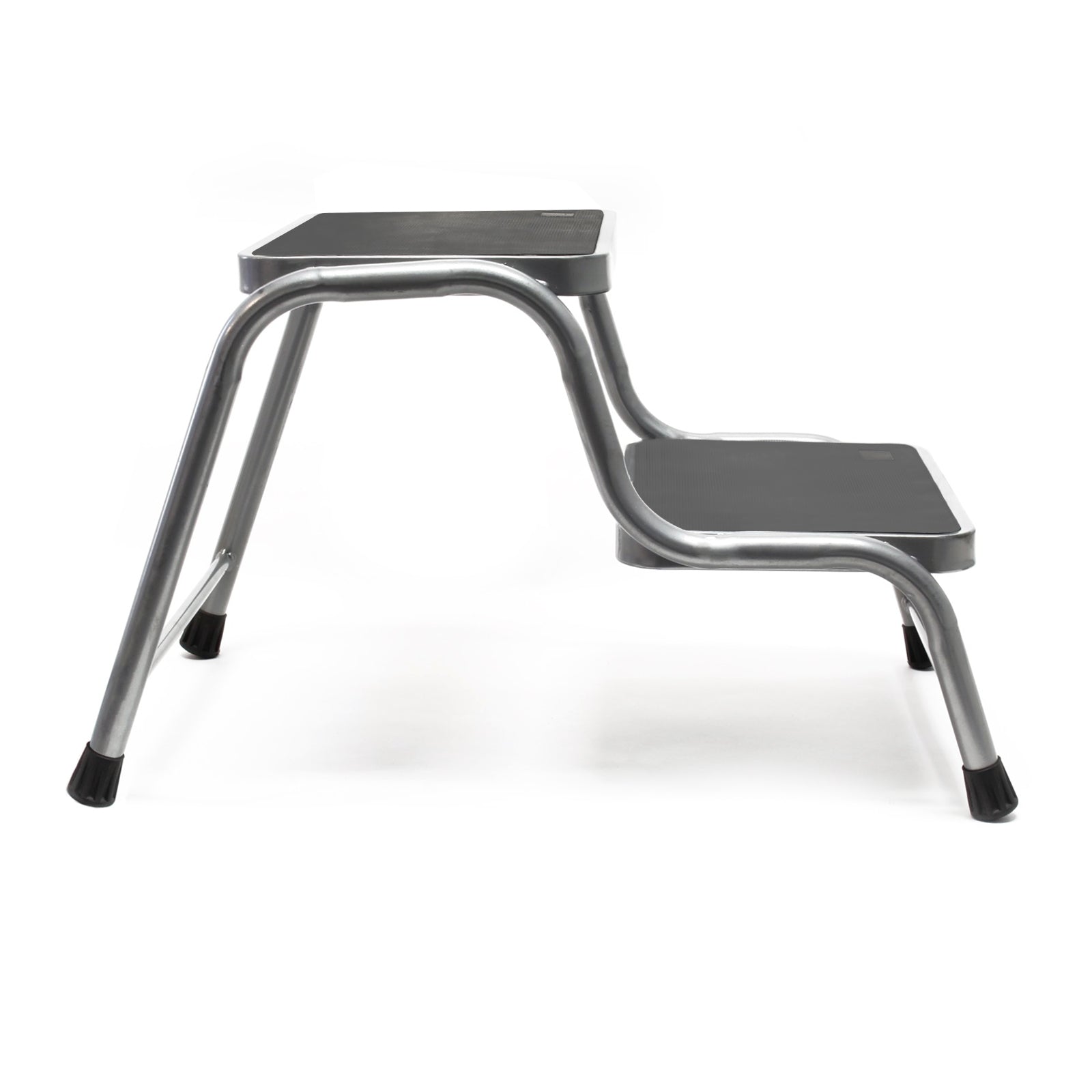 Scaletta 2 gradini, sgabello scaletto con portata 150 kg, doppio gradino in acciaio con 2 gradini antiscivolo